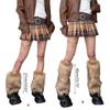 Brown Faux Fur Leg Warmers Boot Covers Goth Solid Leg Socks Punk Jk Knee-length Hiphop Hot-girl Fashion Warm Socks Women  40