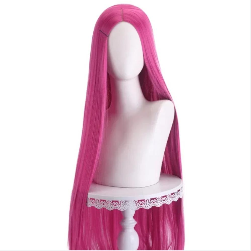 40Inch Long Straight Cosplay Wig Centre Parting Central Split Blond Pink Rose Red Purple Heat Resistant Synthetic Hair Wigs