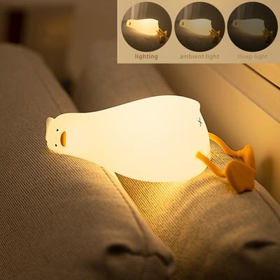 Veilleuses Led Forme Canard Lampe Rechargeable USB Silicone, Dessin Animé Décoration Chambre D'enfant, Cadeau D'anniversaire