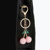 Cherry Shaped Keychain with Rhinestones Versatile Charm for Keys and Bags Fruit Shaped Keyring Pendant Purse Decoration