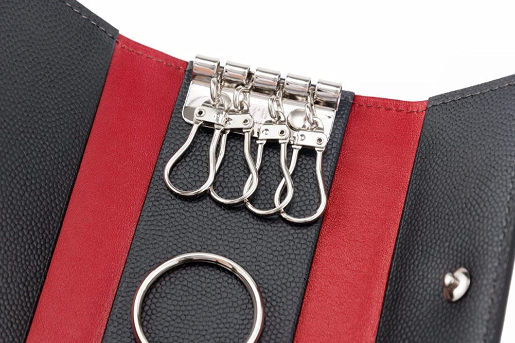 Porte-clés en cuir CYPRIS Perlanera, 8420, Cadeau pour homme, Cadeau pour la fête des pères, Cadeau d'anniversaire, Cadeau pour petit ami, Noir et rouge