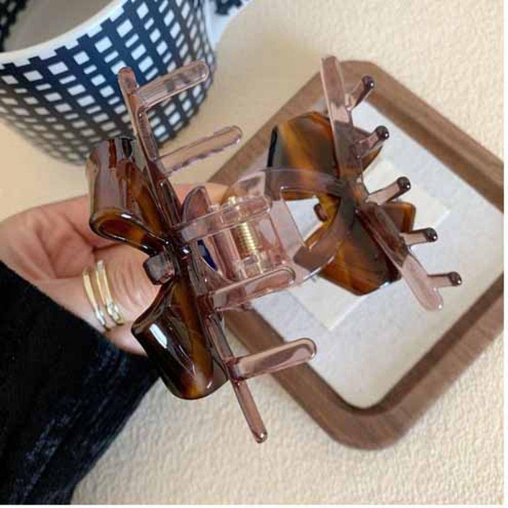 Haarspange Retro Schleife Acetat Haarklammer Jelly Hai-Klammer Niedlich Einfarbig Hai-Klammer Mädchen