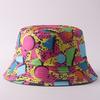 Digital printing small edge bucket hat spring and summer double-sided can wear outdoor sunshade basin hat spot