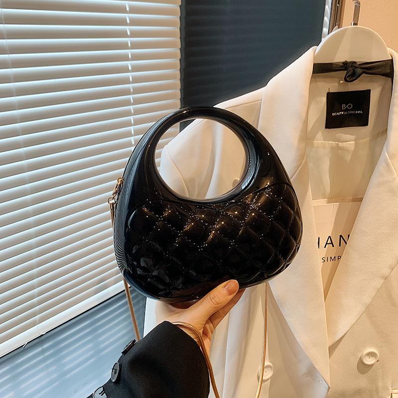 

New women s literature and art special material acrylic chain bag portable daily commuting shoulder bag рожевий