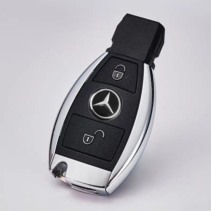 CQK1 11mm/14mm Car Remote Key Sticker Aluminum Emblem Decal For Mercedes Benz B/C/E/S Class A Class C200L GLC GLK CLA GLA YKYSTZ
