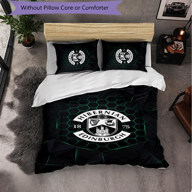 Biancheria da Letto a Tema Hibernian FC Set 3 Pezzi Copripiumino Biancheria da Letto Decorativa Per Stanza Adolescenti Decorazione Casa