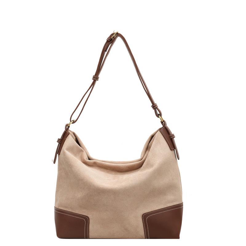 Retro Suede Large-Capacity Crossbody Tote - 2025 Autumn/Winter Collection for Women
