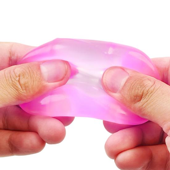 3Pcs Stress Relief Squeeze Toy Set, Flow Pattern Stress Cube Sensory Toy, Soft Stretchy Clear Jellyfish Pinch Toy for Kids Adults