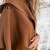 Manteau Automne Hiver Veste Femme Style Cape Capuche Poches Couleur Unie Point Ouvert Lâche avec Détail Thermique Manches Trois Quarts Randonnée Entraînement Printemps