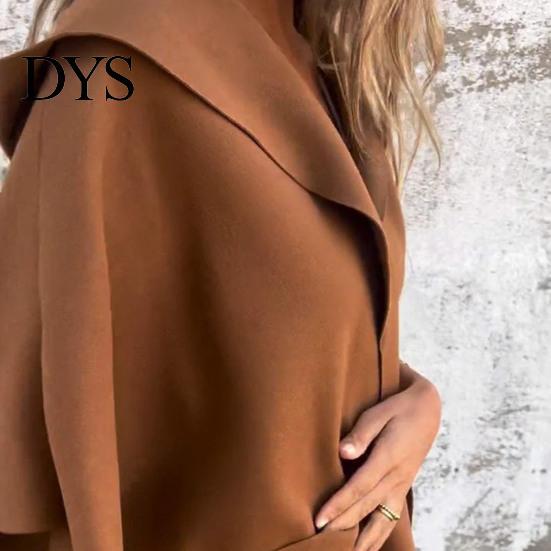Manteau Automne Hiver Veste Femme Style Cape Capuche Poches Couleur Unie Point Ouvert Lâche avec Détail Thermique Manches Trois Quarts Randonnée Entraînement Printemps