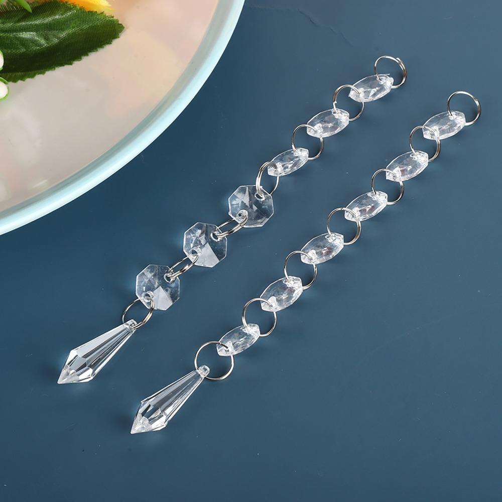 30pca Transparent Clear Crystal Strands DIY Craft Acrylic Hanging Crystals  Home Decoration