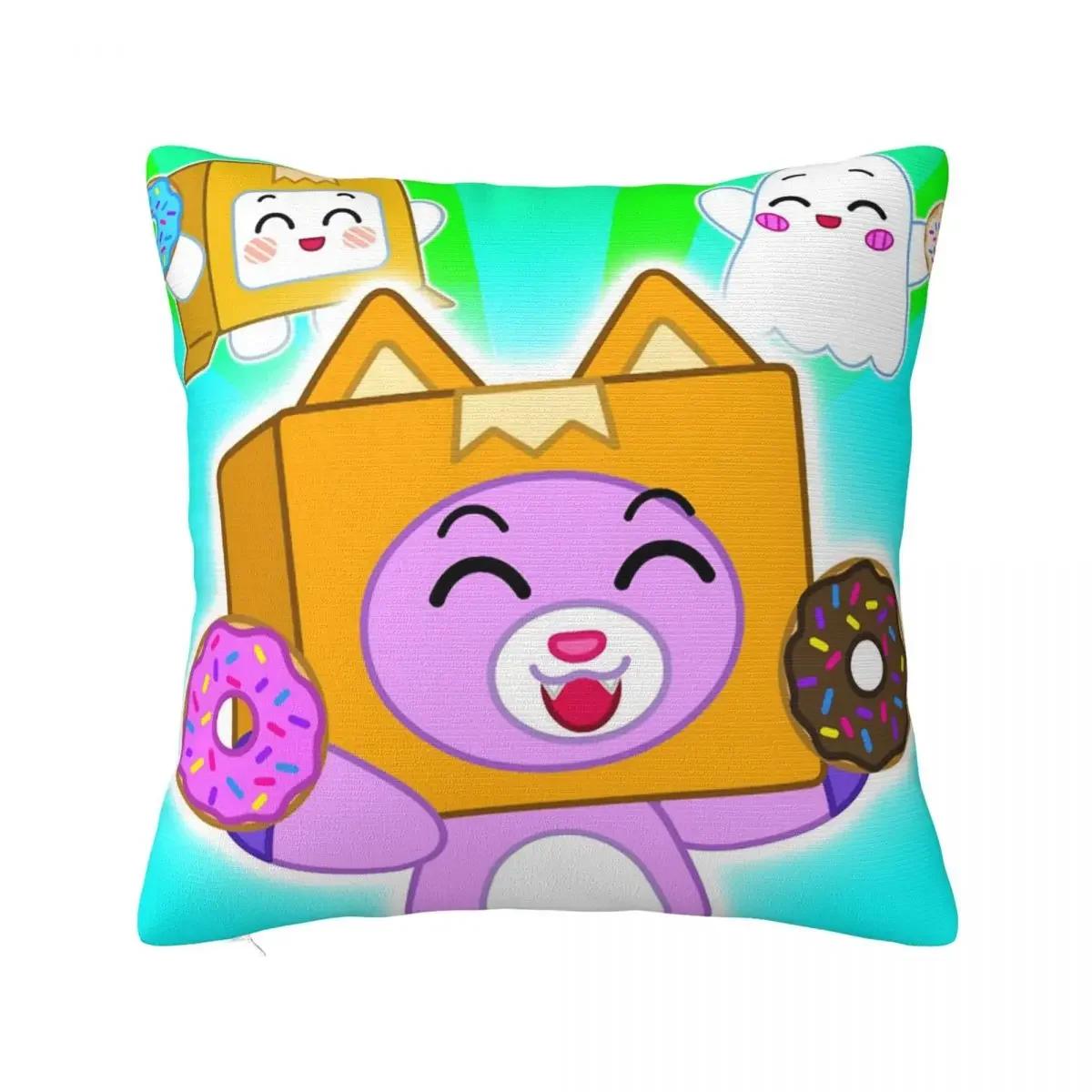 

Lanky Loki Fox Pillowcase Cute Cartoon Doughnut Cushion Cover Decorative Pillowcase 66x66cm
