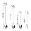 ZISIZ Stainless Steel Leaf Long-Handle Spoon