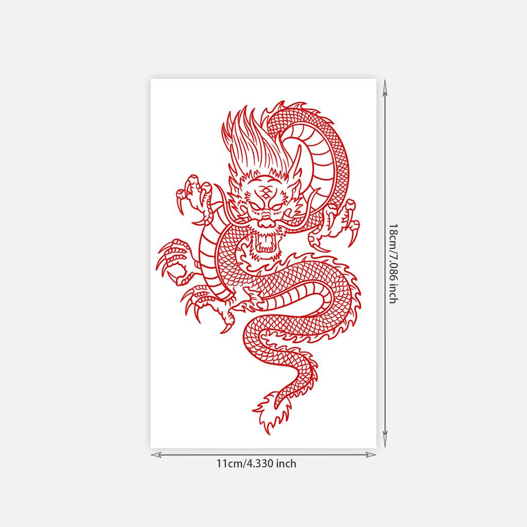 Domineering And Fierce Roaring Dragon Totem Tattoo Sticker Niche Dark Arm Tattoo Sticker