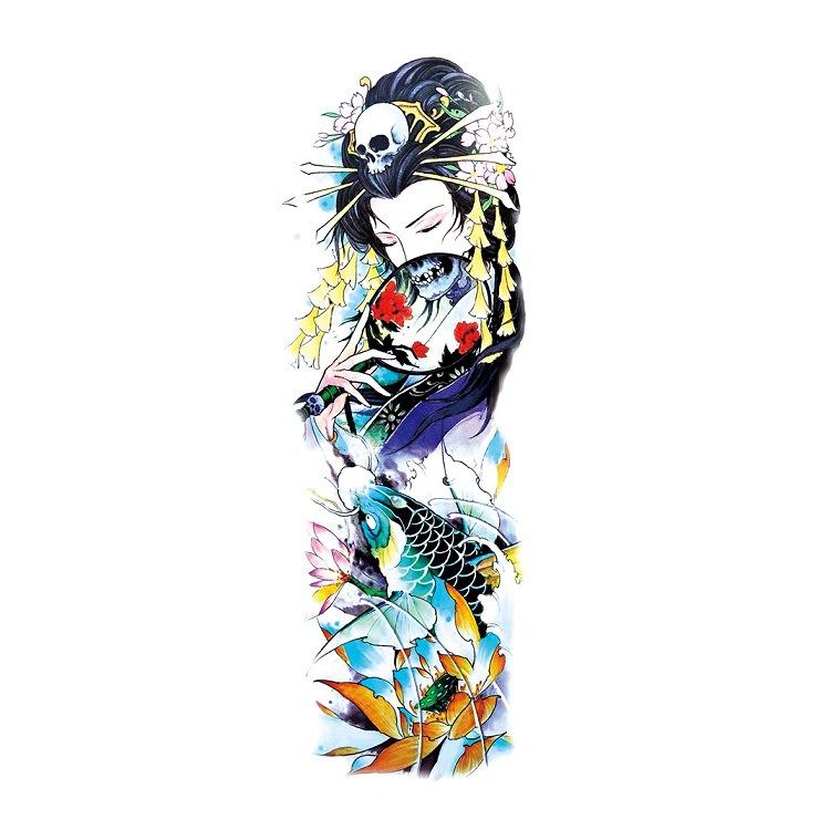 Tattoo Sticker, Flower Arm Skull Totem, Eye Of Eternal Wisdom, Wind Set Tqb Simulation Tattoo Sticker