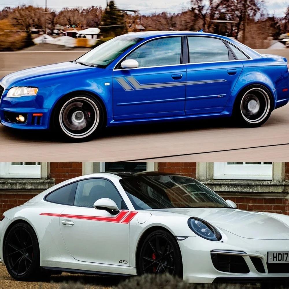Univerzální samolepky na auto Vinylová fólie Stylový design Dlouhé pruhované grafické dekorace Obtisky Autopříslušenství pro tuning Vhodné pro všechny modely