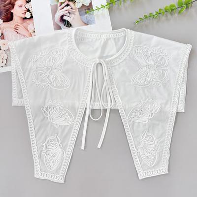 Embroidery With Decorative Collar Lace False Collar Women'S Cape White With Skirt Small Shawl Accessories