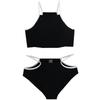 2023 High Waist Tummy Control Cutout Bikini: Push-up, Solid Color, Vacation-Ready Swimsuit for Women