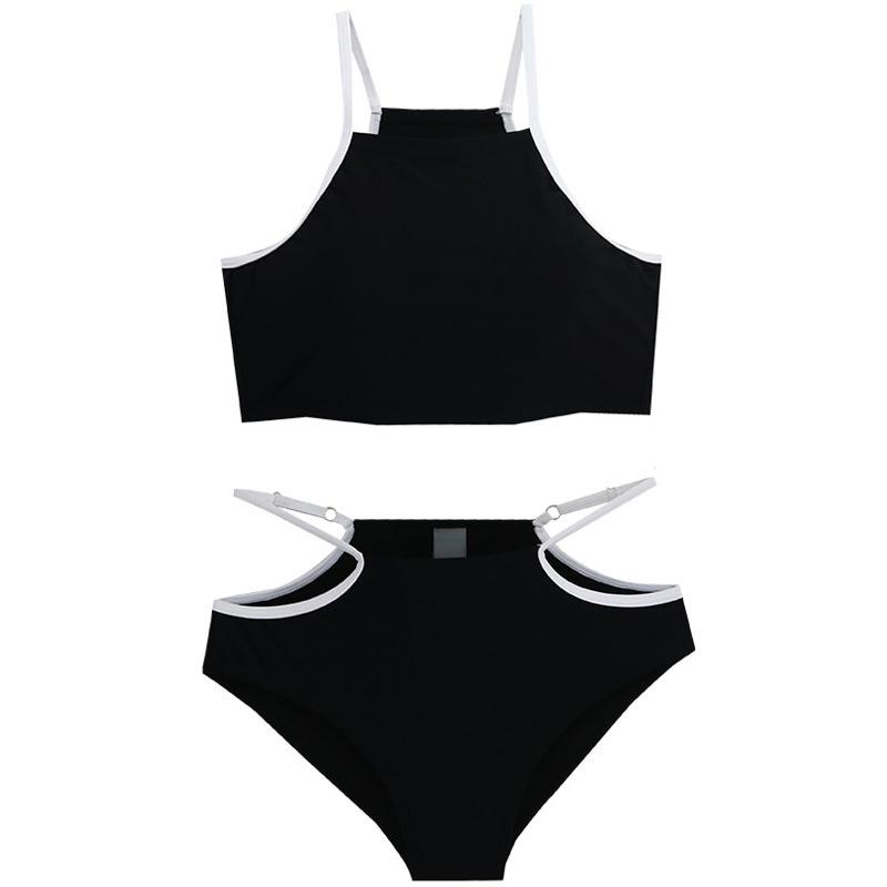 2023 High Waist Tummy Control Cutout Bikini: Push-up, Solid Color, Vacation-Ready Swimsuit for Women
