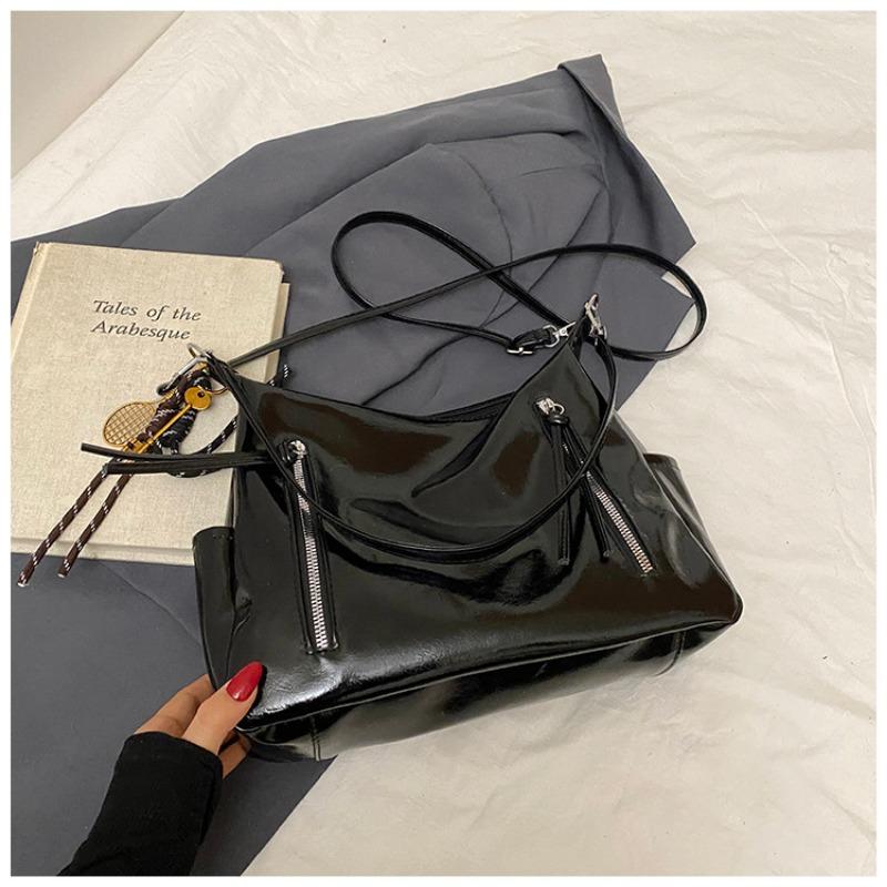 

Новая модная повседневная сумка-тоут большой вместимости, высококлассная текстура, универсальная для поездок на работу, сумка через плечо для женщин no pendant чёрный