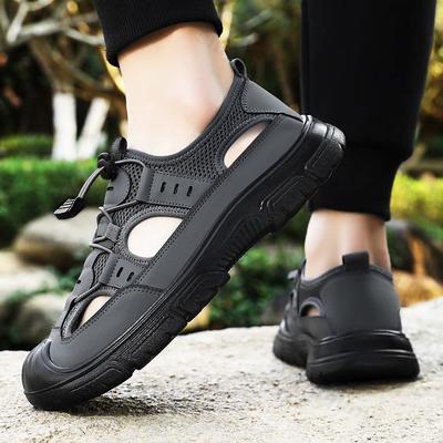 Herren Sandalen 2025 Sommer Mesh Atmungsaktiv Outdoor Strand Sportsandalen Plateau Ausgeschnitten Laufschuhe Mann Klassische Watschuhe