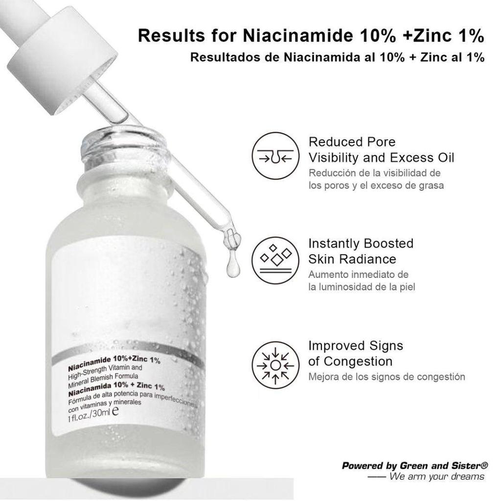 Cilt Bakımı İçin %10 Niasinamid Çinko Yüz Serumu Damlaları