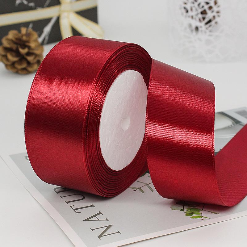 

25Yards/Roll 40mm Satin Ribbons DIY Bow Handmade Gift Packing Artificial Silk Roses Crafts Supplies Sewing Accessories Material Ribbon 40mm вино красного