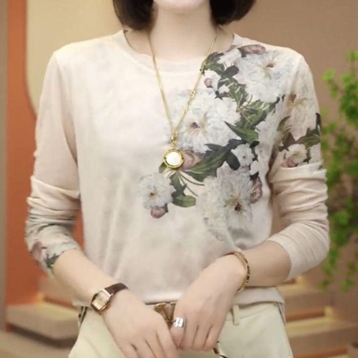 

Ближневосточная осенняя футболка с принтом, облегающая, сетчатая, с длинным рукавом, женская 3XL [130-140 kg]