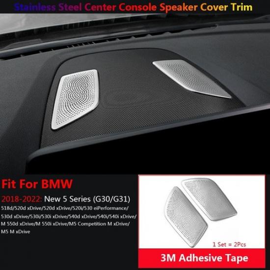 Stainless For BMW 5 Series G30 G31 Car Center Console Speaker Stereo Cover Trims