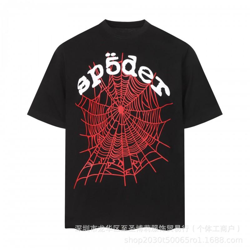 Sp5der 3D Puff Print Graphic Tee Men Loose Fit Cotton Short Sleeve T-Shirt Casual Wear