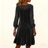 Ladies' Fashionable Casual Sequin Splicing Long Sleeved Fashionable Sexy Temperament Dress