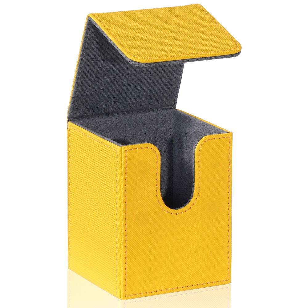 Card Deck Box,Card Storage Box holds 100+ Single Sleeved Cards, PU Leather Magnetic Closure for Magic cards TCG cards