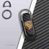 MOXX7 Carbon Fiber Car Styling Keychain Creative Auto Key Chain Ring Pendant For Panamera Macan Boxster Cayman Cayenne 911 718