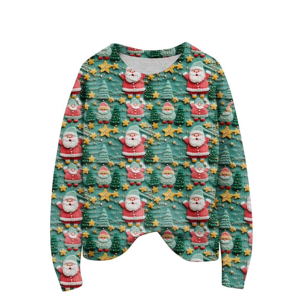 Dame Julegenser Søt Morsom Julegenser Høst Og Vinter Langermet Strikket Genser