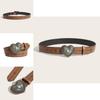 Heartshaped Metal Clip Designer Belt With Perforated Pattern For Casual Wear
