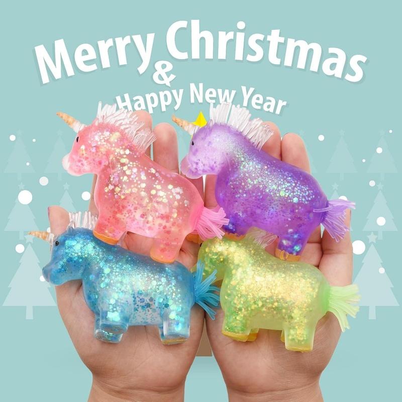 Unicorn Squishy Squeeze Toys Stress Balls for Kids Christmas Stocking Stuffers Birthday Valentines Day Prizes Party Favor Gifts