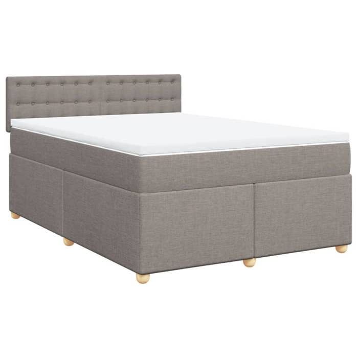 VidaXL Slatted Bed Base with Mattress Taupe 160x200 Cm Fabric 3289049