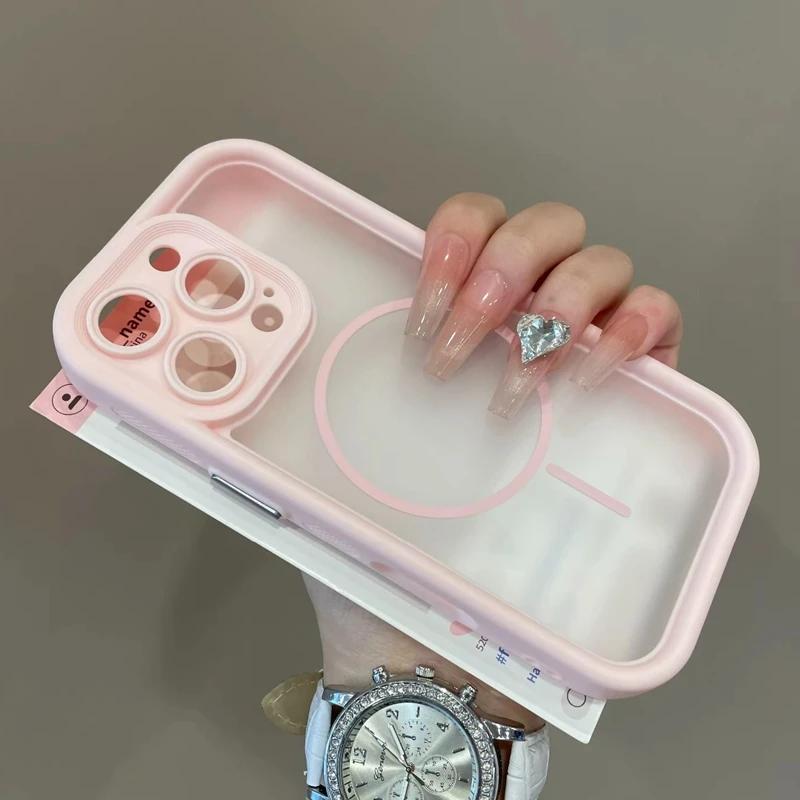 Luxury Matte Magsafe Transparent Phone Case For iPhone 17 Air 11 12 13 14 15 16 Pro Max Plus Magnetic Bumper Back Cases Cover