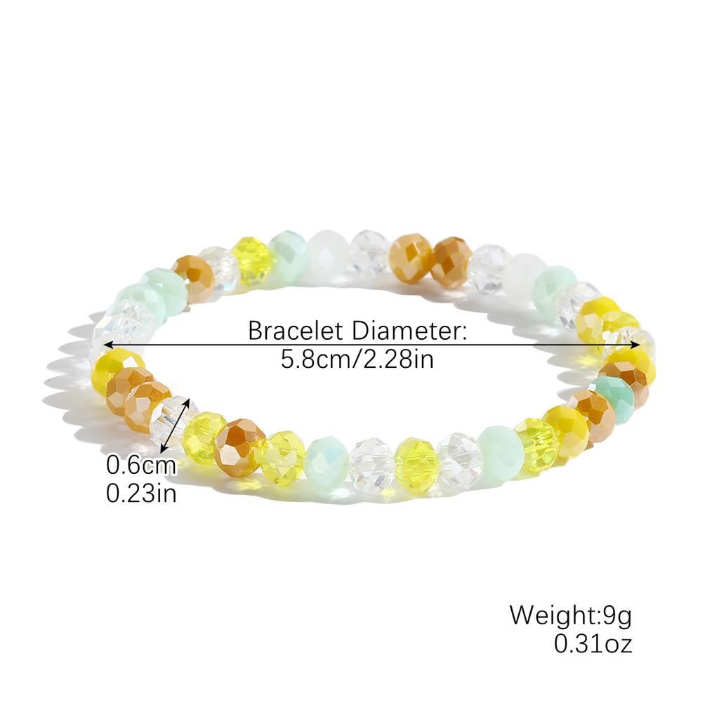 20 Bracelet High-End Bohemian Stretch Line Summer Citrine Bracelet Set
