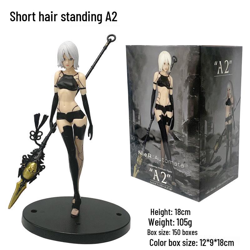 NieR: Automata A2 Long/Short Hair Beautiful Girl Figurine Model