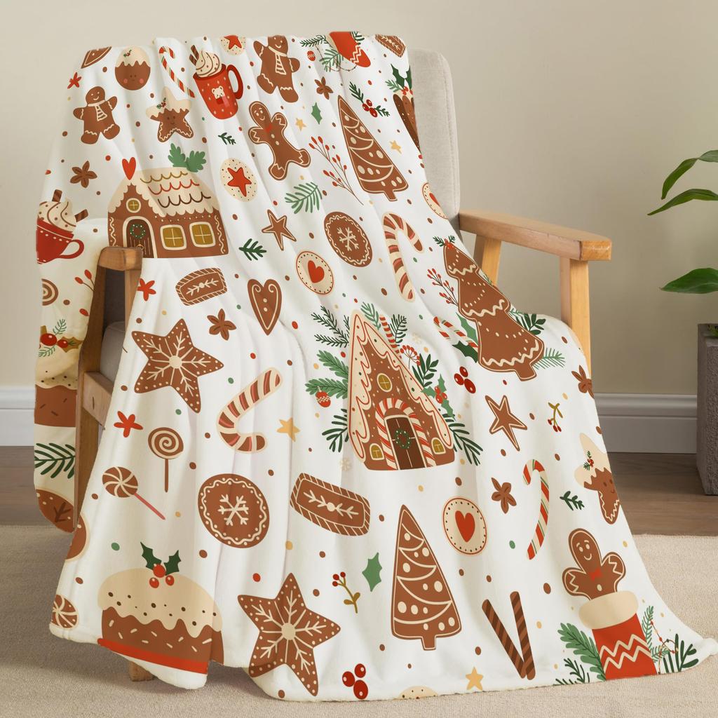 Christmas Creative Throw Flannel Print Blanket Super Soft Cozy Sofa Nap Blanket Home Perfect Home Gift for Her