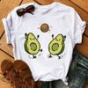 Kawaii Cartoon Avocado Short Sleeve T-Shirt Women Casual Graphic Tops Female Tee Summer T-Shirts