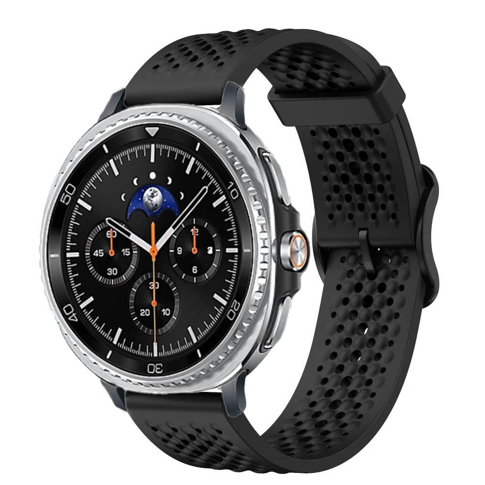 

Silicone Strap for Samsung Galaxy Watch 8 40mm 44mm/8 Classic 46mm for Sports Breathable Wristband Galaxy Watch Ultra 47mm 2026 Watch 8 Classic 46mm чёрный