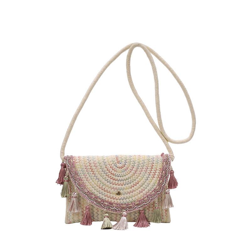 Woven Trendy Crossbody Bag For Women Soft Polyester Material Small Daily Accessory