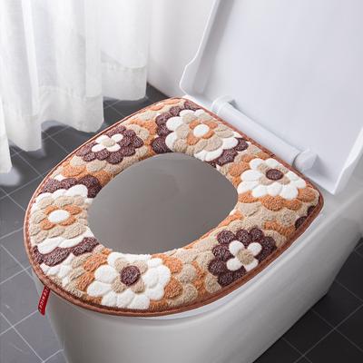 Women's Daily Toilet Seat Washer Household Toilet Seat Cushion Zipper Type Four Seasons Universal Toilet Cover Autumn and Winter Plush Thickening