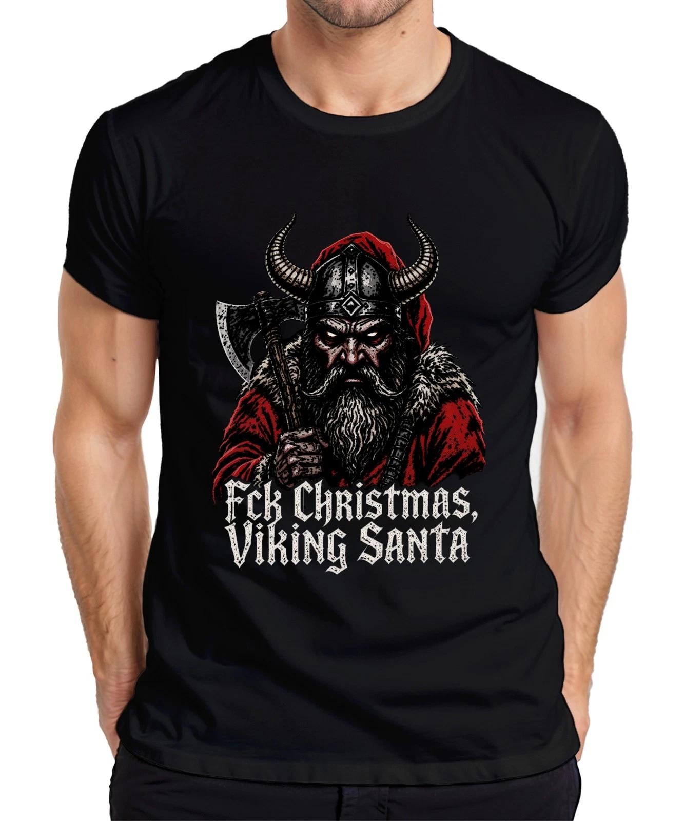 Viking Santa Fck Christmas Wikinger Axt Bart düster Geschenk Herren T-Shirt L