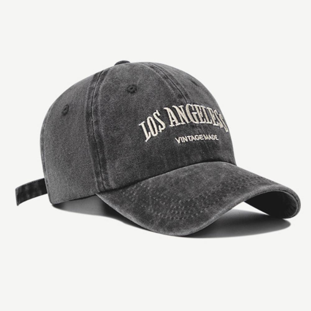 Vintage Grey Baseball Cap For Women Summer American Style Washed Big Head Circumference Hat Versatile Face Slimming Duckbill Cap