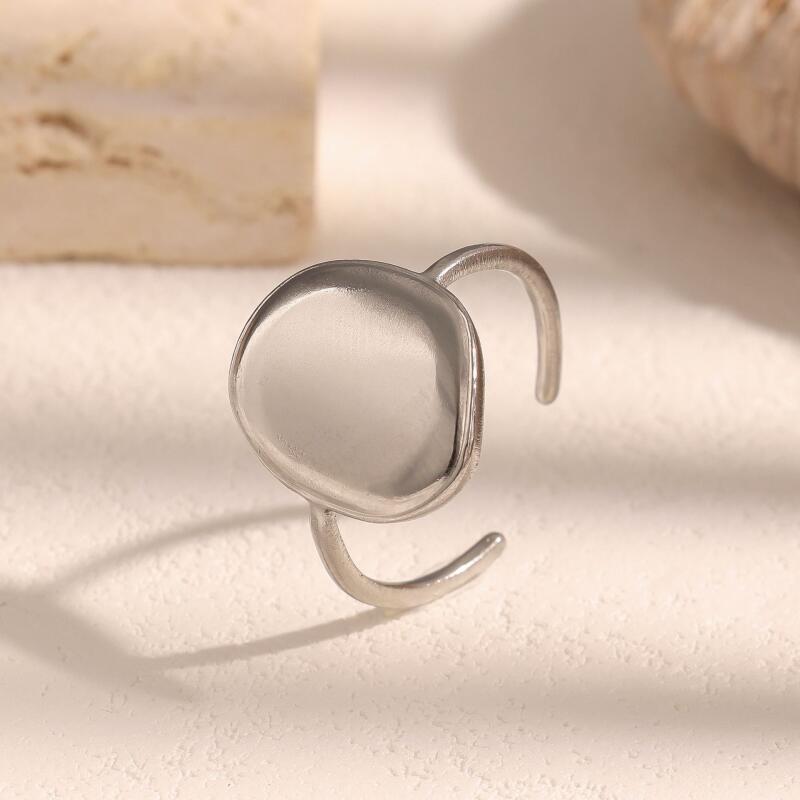 Stainless Steel Exaggerated Geometric Polygon Opening Rings for Women Men Waterproof Adjustment Rings Party Jewelry Accessories