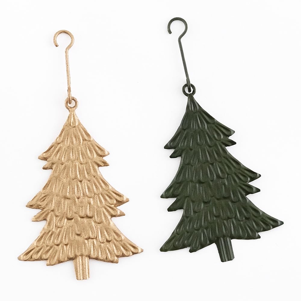 Shesay Geprägtes Zinnornament Display Nordische Weihnachten Großer Grüner Baum, (8cm hoch),