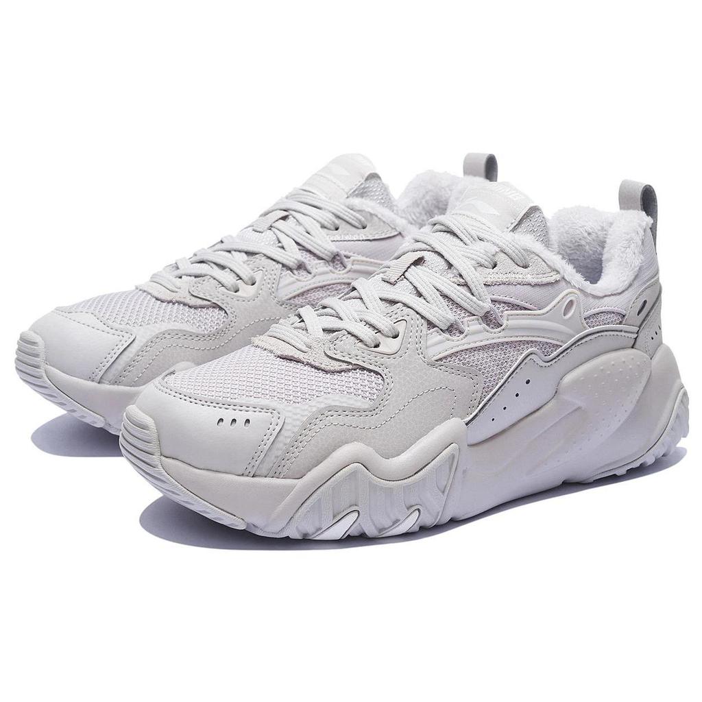 Li Ning Cat Paw Lite Wntr Textile, Synthetic Leather Fleece lined Slip Resistant, Abrasion Resistant, Thermal Low top AGCS347-2